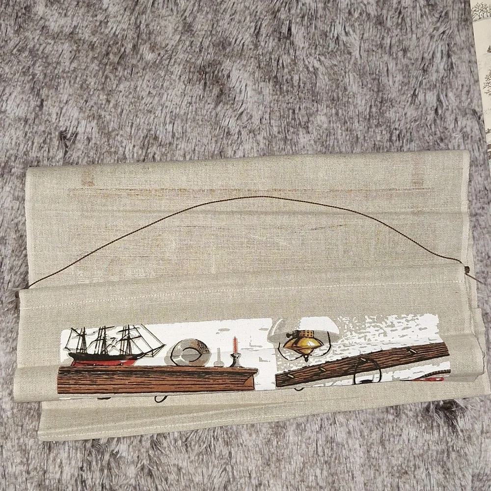 🪑 1988 fabric dish cloth towel wall hanging calendar w/original envelope, dowel
